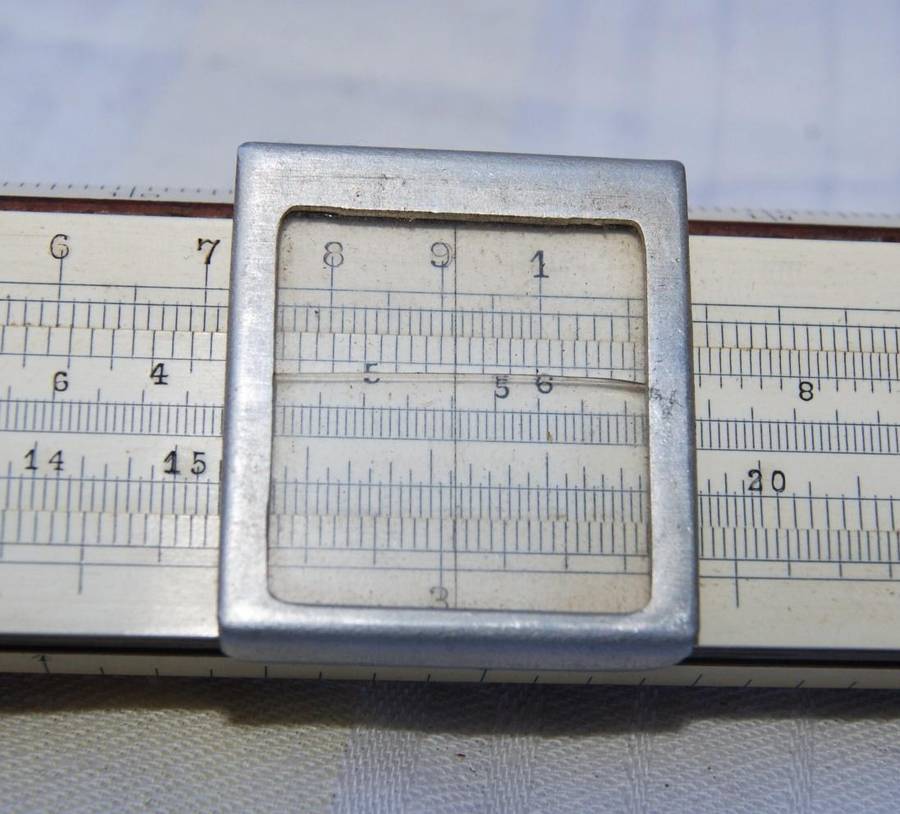Vintage Full-Size Reversible Wooden Slide Rule