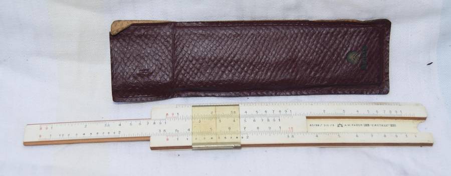 Vintage A.W. Faber Castell Pocket Slide Rule  Model 63/39/313/S