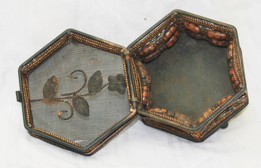 Hand Made Beaded Hexagonal Trinket Box