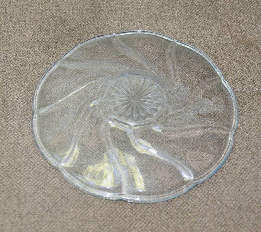 Vintage Blue Glass Saucer