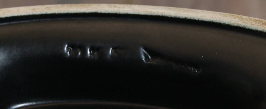 Black Oval Shaped Fluted Wedgwood Vase "Bateau Vase"