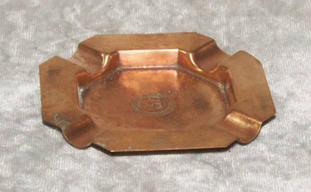 Vintage "Central African Rhodes centenary exhibition 1953" copper ashtray