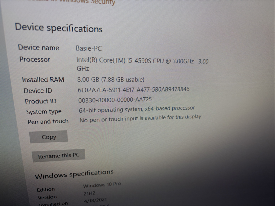 i5-4590s with 8gb Ram in a Cooler Master case