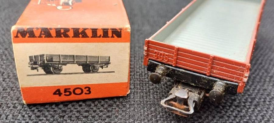 H0 gauge 1/87  87mm 2-axle DB low-sided open goods, mint in orig.box Maerklin 4503