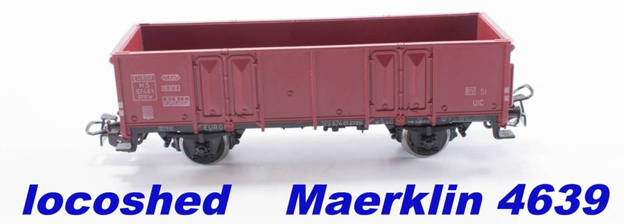 H0 gauge 1/87  2-axle 83 mm high-sided open goods wagon, mint in orig.box Maerklin 4639