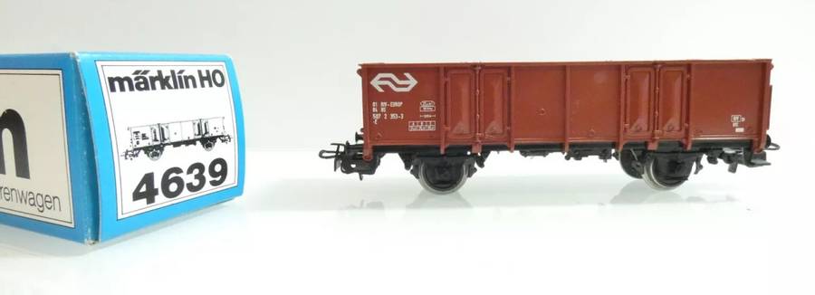 H0 gauge 1/87  2-axle 83 mm high-sided open goods wagon, mint in orig.box Maerklin 4639