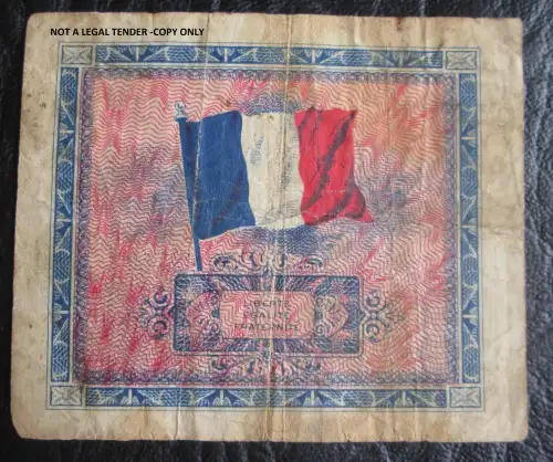 1944 France 2 Francs Allied Military Currency