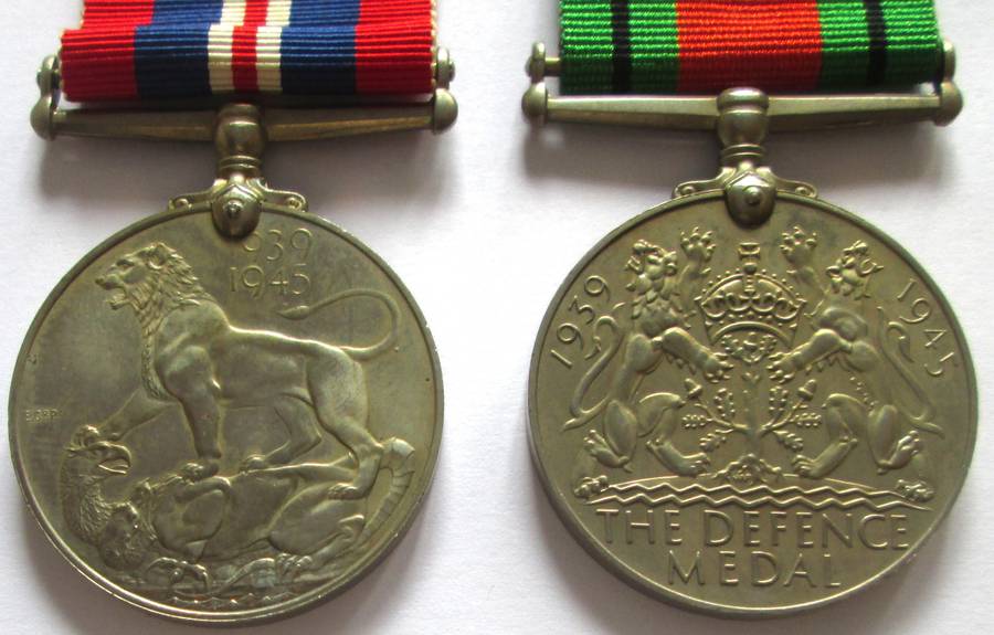 Defence and Service 1939 - 1945 Medals