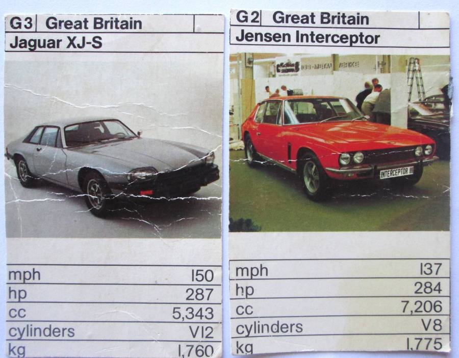 1970 Great Britain Vintage Cars Trading Cards Set of 3