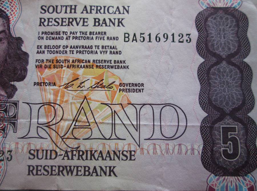 Five Rand Republic of South Africa Serial Nr BA5169123