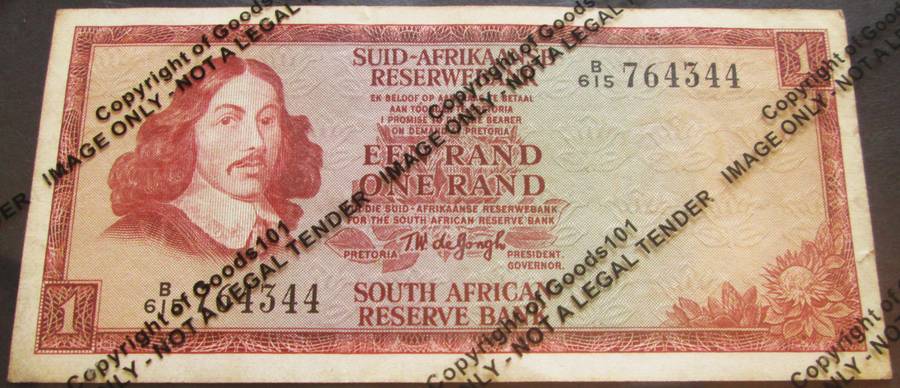 One Rand Republic of South Africa Serial Nr B615 764344