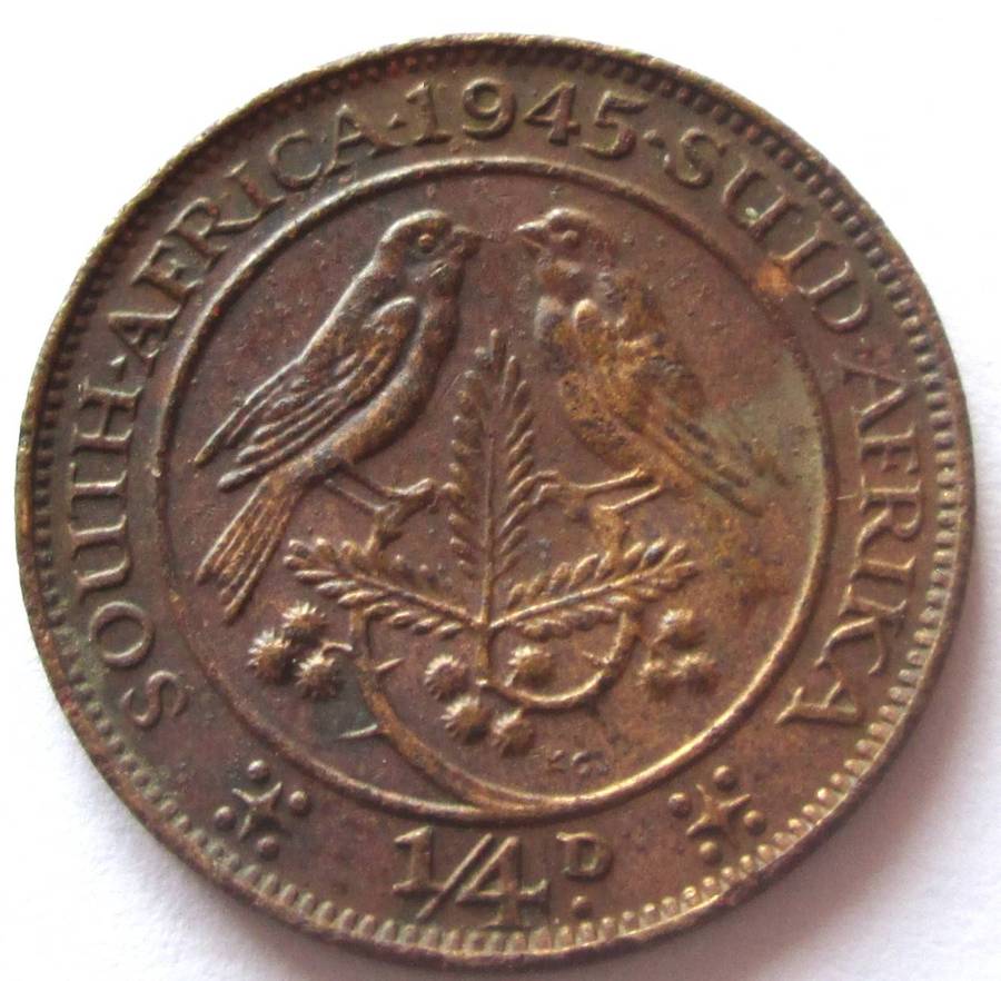 1945 Union of South Africa Quarter Penny