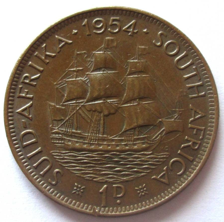 1954 Union of South Africa 1 Penny
