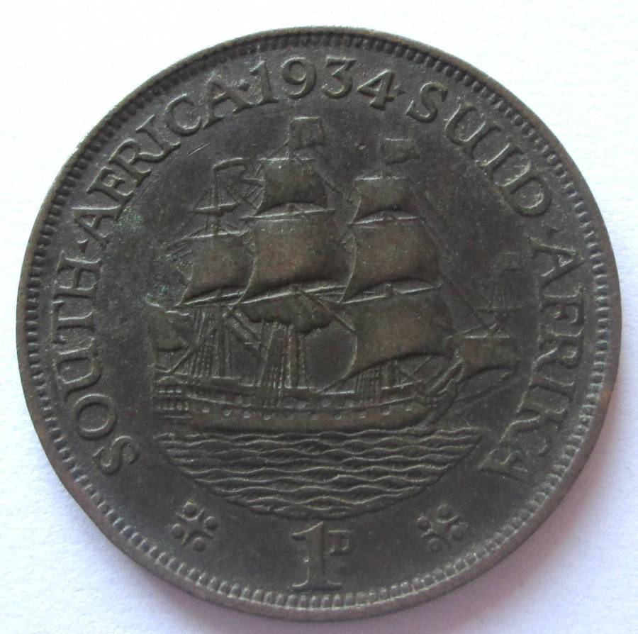1934 Union of South Africa 1 Penny