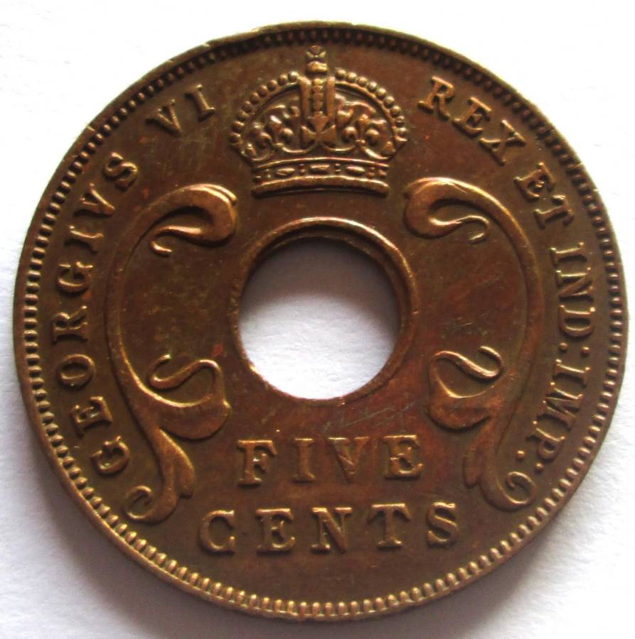 1942 East Africa 5 Cents