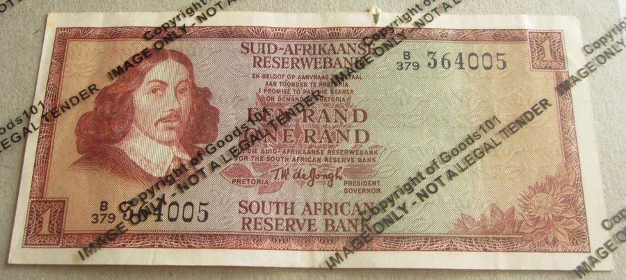 One Rand Republic of South Africa Serial Nr B379 364005