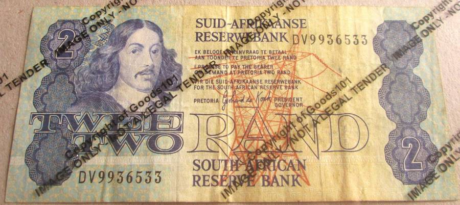 Two Rand Republic of South Africa Serial Nr DV9936533