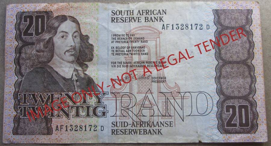 Twenty Rand South Africa Serial Nr AF1328172D
