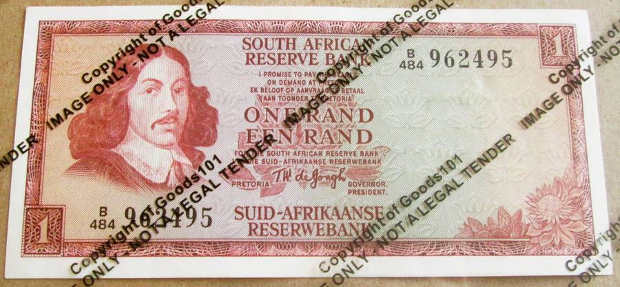 One Rand Republic of South Africa Serial Nr A484 962495
