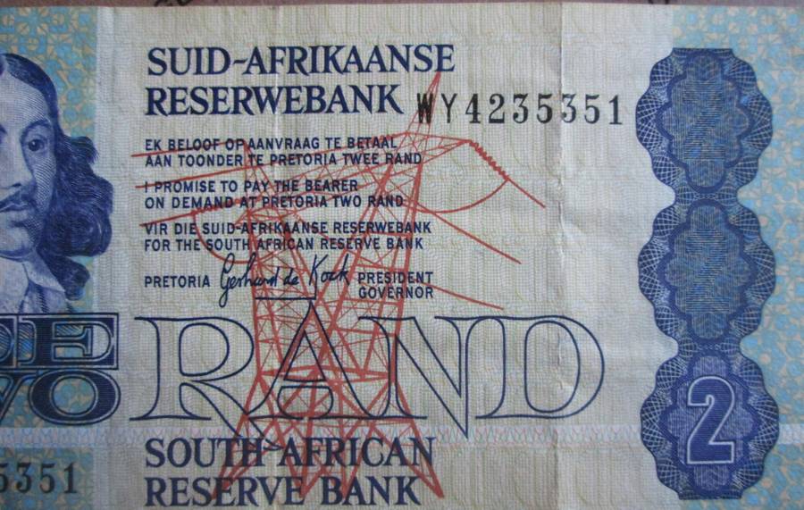 Two Rand Republic of South Africa Serial Nr WY4235351 Replacement Note