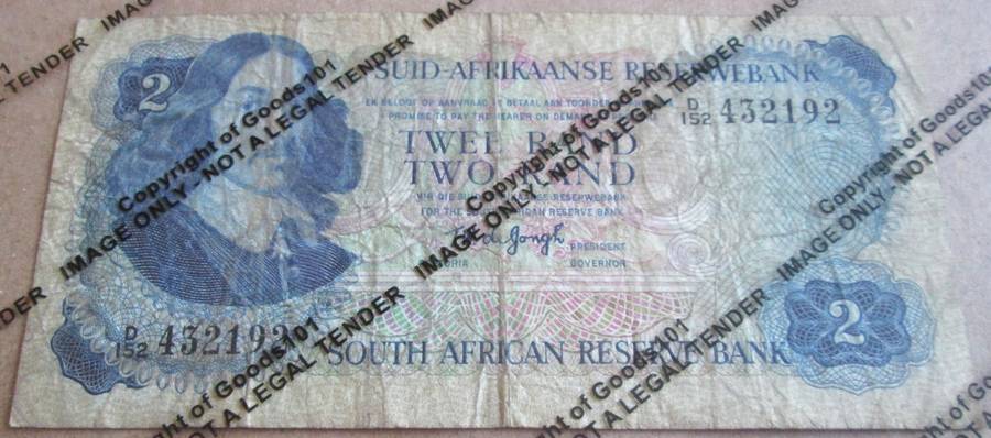 Two Rand Republic of South Africa Serial Nr D152 432192