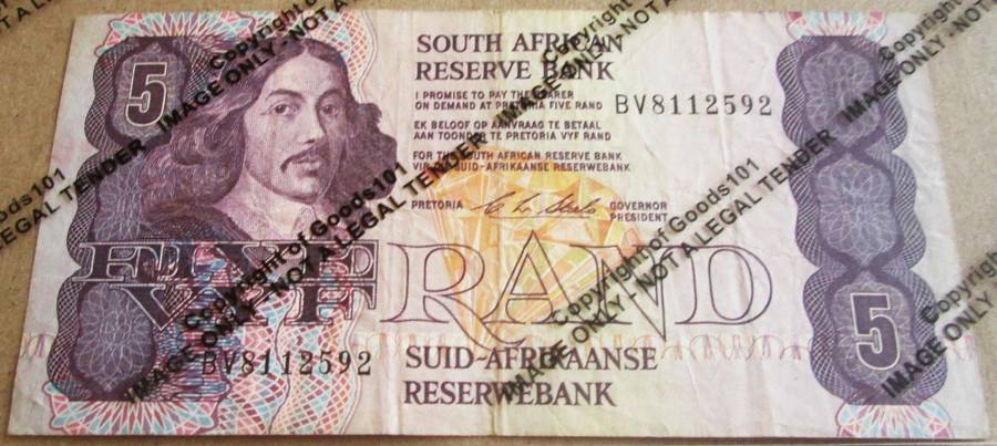 Five Rand Republic of South Africa Serial Nr BV8112592