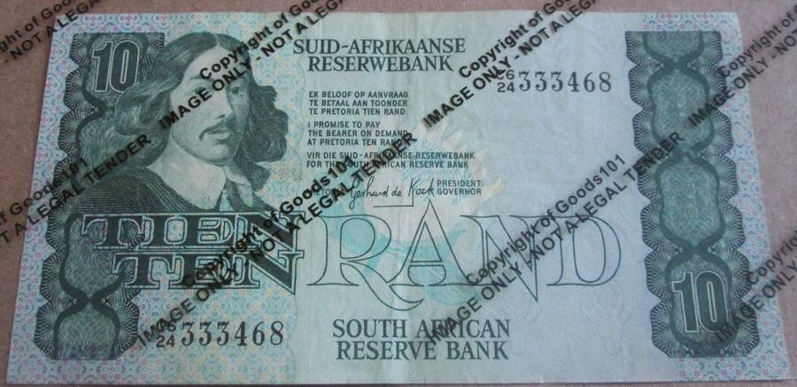 Ten Rand Republic of South Africa Serial Nr C624 333468