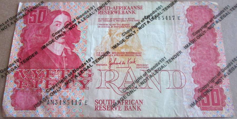 Fifty Rand Republic of South Africa Serial Nr AN3485417E