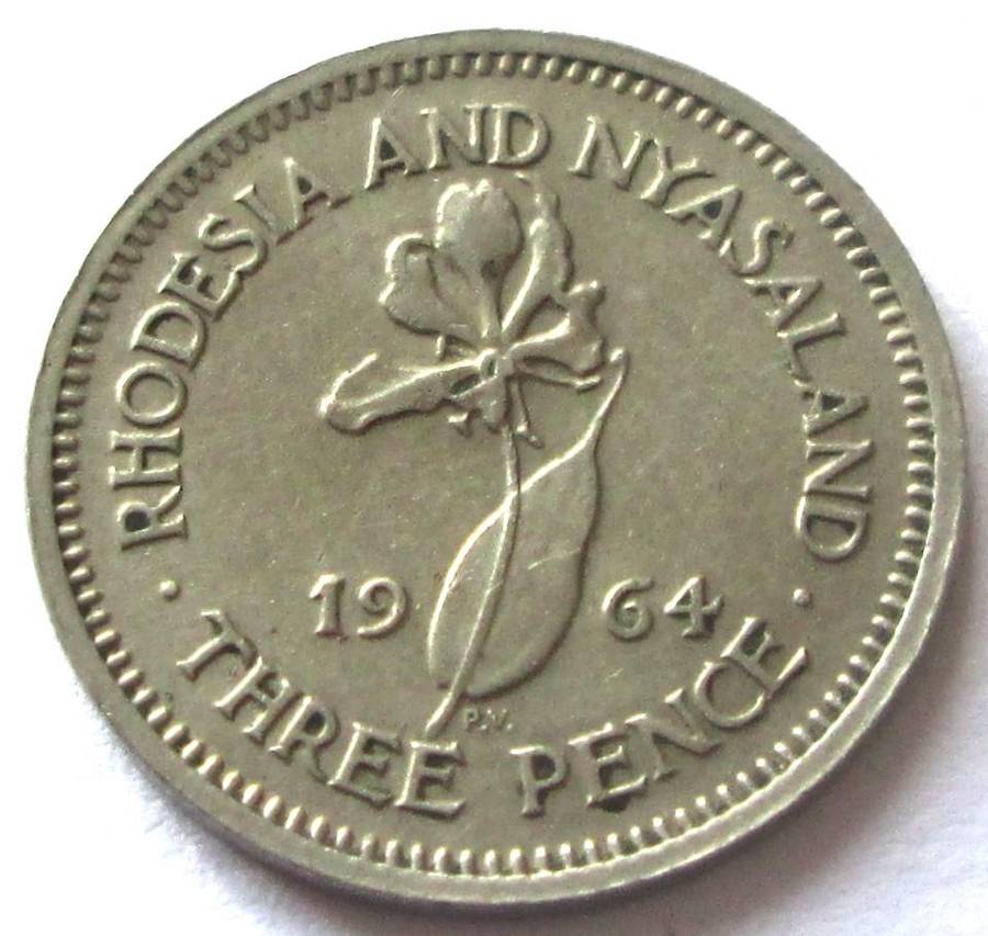 1964 Rhodesia and Nyasaland 3 Pence