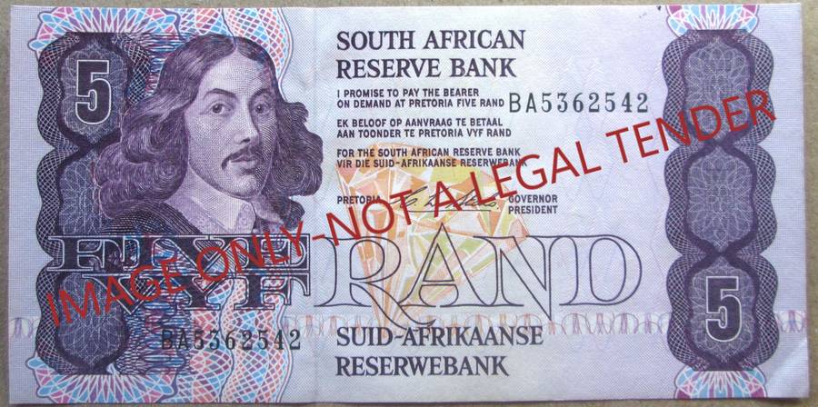 Five Rand South Africa Serial Nr BA5362542