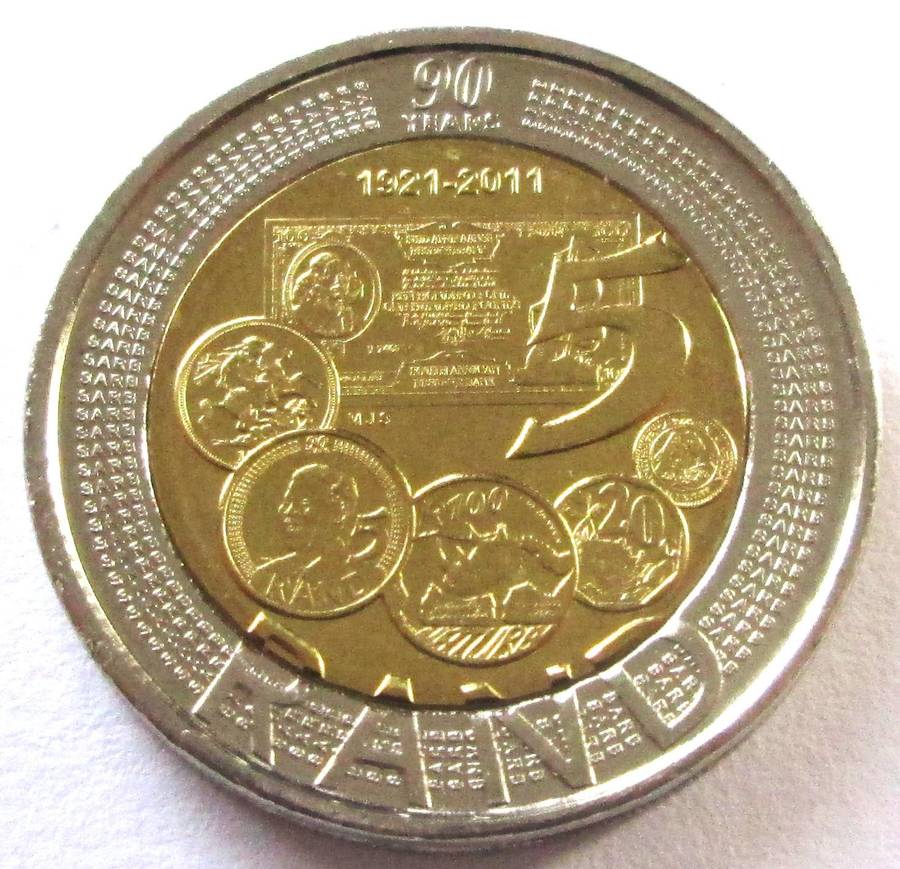 2011 Five Rands 90 Years South Africa