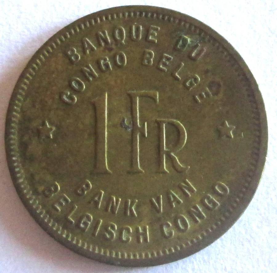1944 Congo Belgium 1 Franc