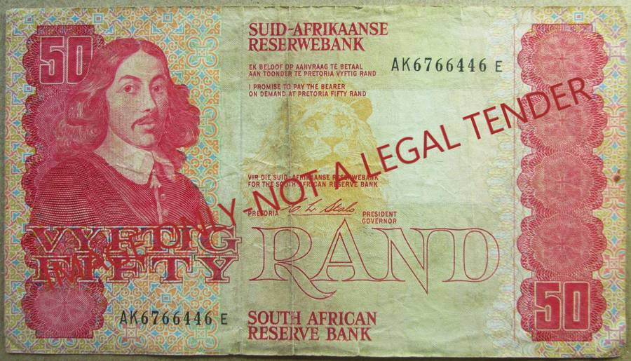 Fifty Rand South Africa Serial Nr AK6766446E