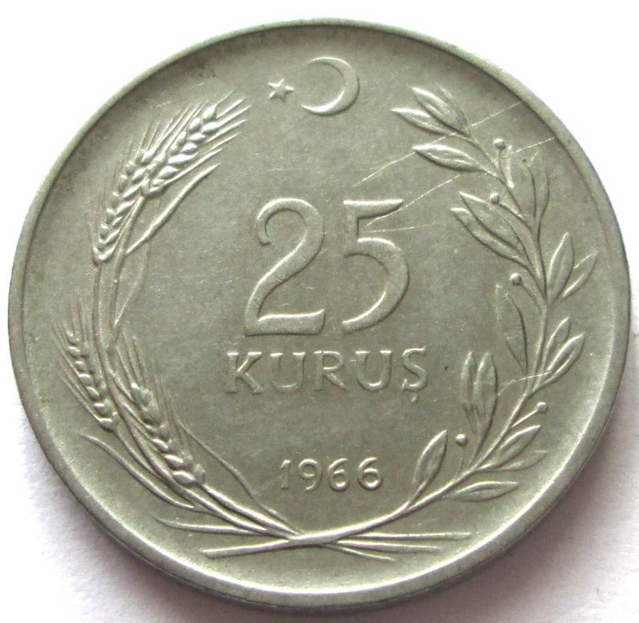 1966 Turkey 25 Kurus