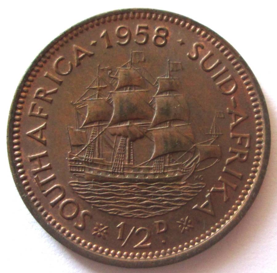 1958 Union of South Africa Half Penny