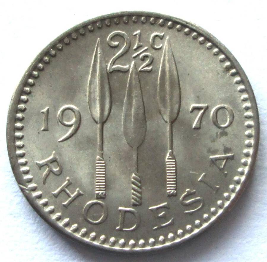 1970 Rhodesia 2 Half Cents