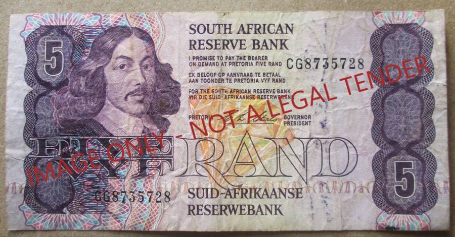 Five Rand South Africa Serial Nr CG8735728