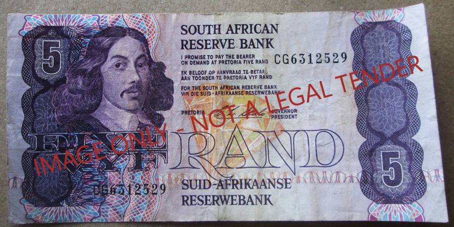 Five Rand South Africa Serial Nr CG6312529