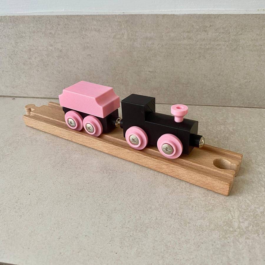 Figure 8 Train Set, compatible with Brio, Melissa & Doug tracks (Pink)