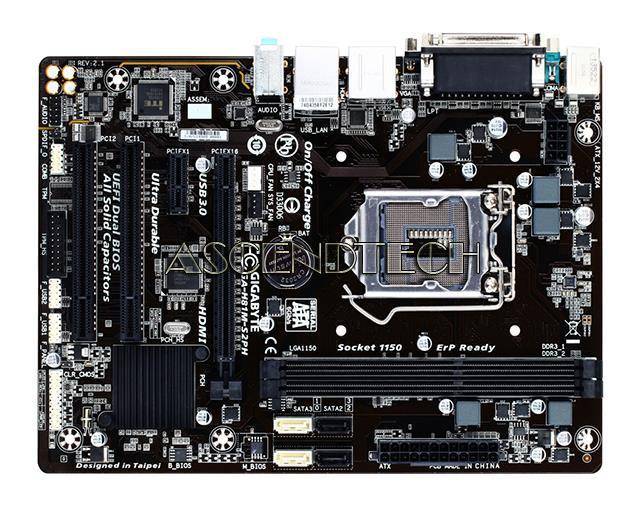 Gigabyte GA-H81M-S2PH R.2.1 Motherboard SKT1150 + Intel i5 CPU + Fan