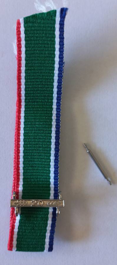 BORDER WAR-SANDF-MINIATURE RIBBON ATTACHMENT-20 YEAR REGULAR