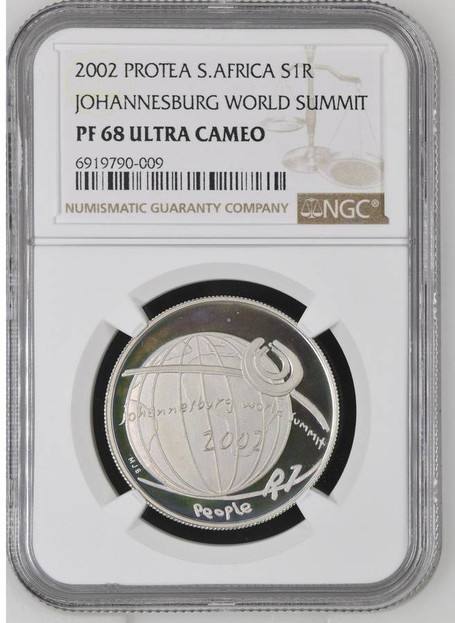 RSA Silver R1 2002 (JHB Summit) NGC PF68 Ultra Cameo