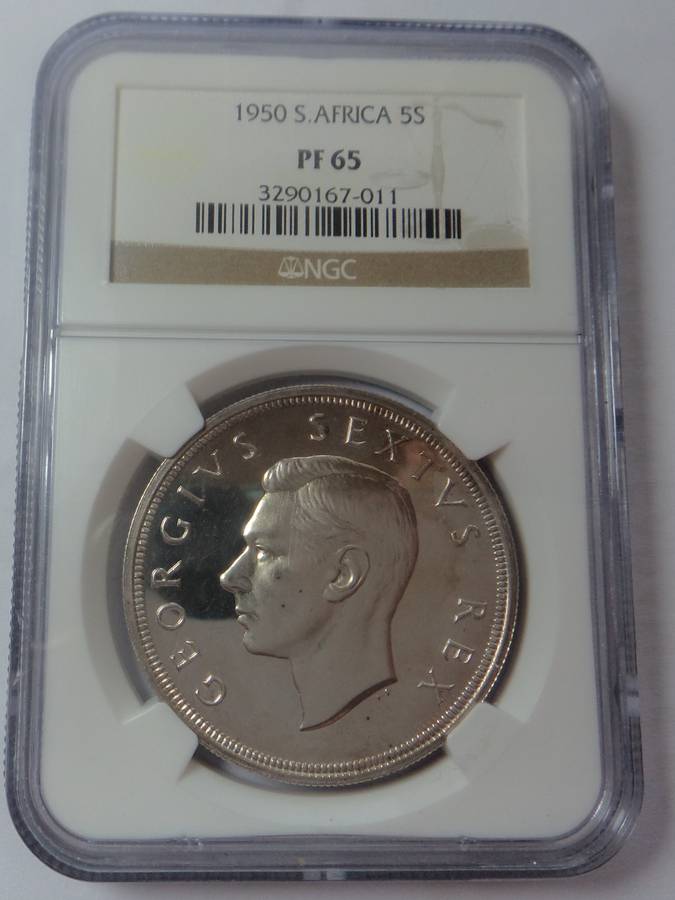 1950 SA Union Crown (5/-) NGC PF65