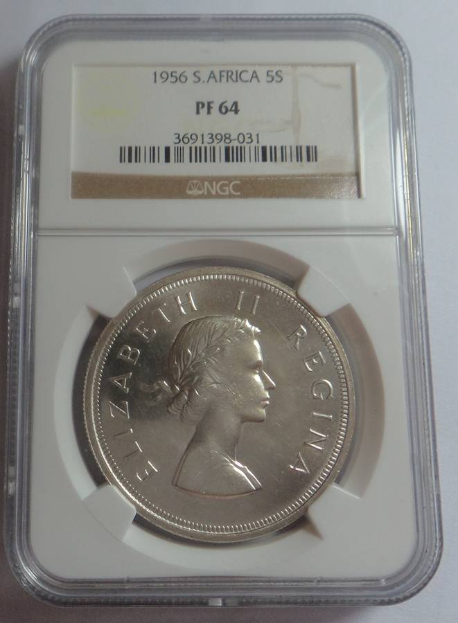 1956 SA Union Crown (5/-) NGC PF64