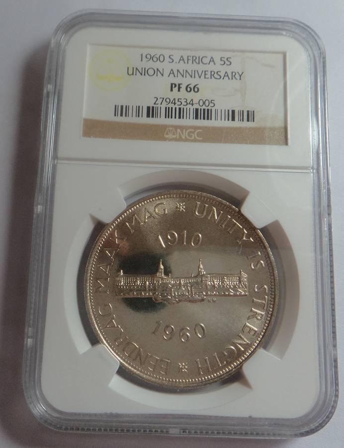 1960 SA Union Crown (5/-) NGC PF66