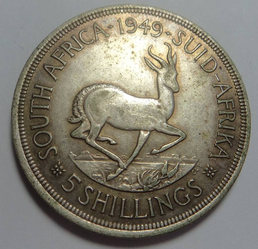 Union of South Africa: Crown (5/-) of 1949 (3 available)