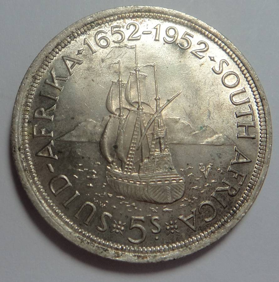 Union of South Africa: Crown (5/-) of 1952 (7 available)