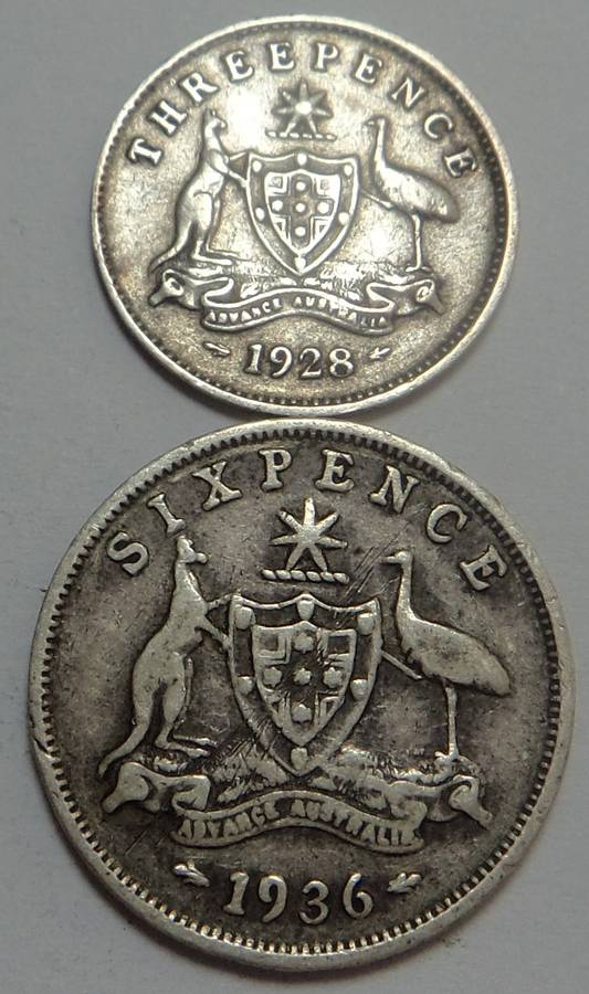 Australia: King George V Silver 3d and 6d