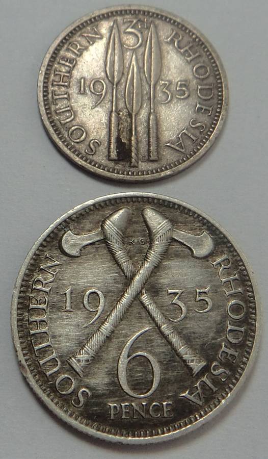 Southern Rhodesia: Silver 3d & 6d of 1935
