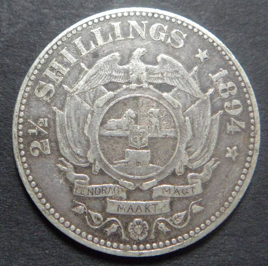 Paul Kruger ZAR Silver Half Crown of 1894